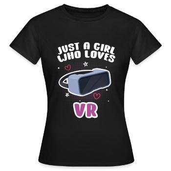Virtual Reality VR Geschenk - Frauen T-Shirt - Schwarz - Vorne - AI Model Female 172 dark (172cm)