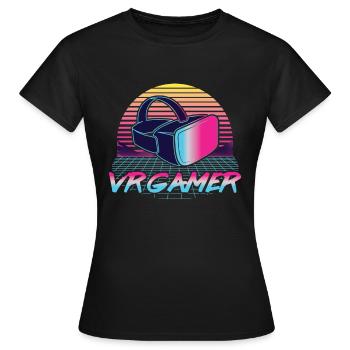 Virtual Reality VR Geschenk - Frauen T-Shirt - Schwarz - Vorne - AI Model Female 172 dark (172cm)