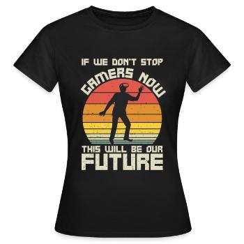 Cadeau VR de réalité virtuelle - T-shirt Femme - noir - Devant - AI Model Female 172 dark (172cm)