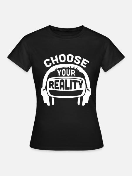 Virtual Reality VR Geschenk - Frauen T-Shirt - Schwarz