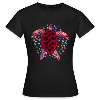 Tortue de mer Tortue cadeau d’animaux de mer - T-shirt Femme - noir - Devant - AI Model Female 172 dark (172cm)