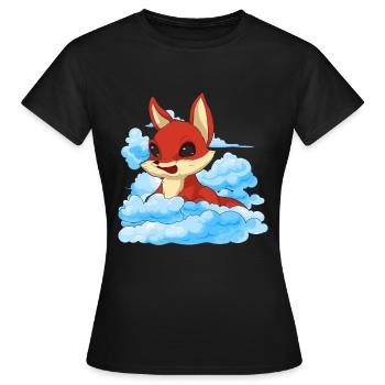 Forest Animal Lover Animal Lover Gift Cloud Fox - Women's T-Shirt - black - Front - AI Model Female 172 dark (172cm)