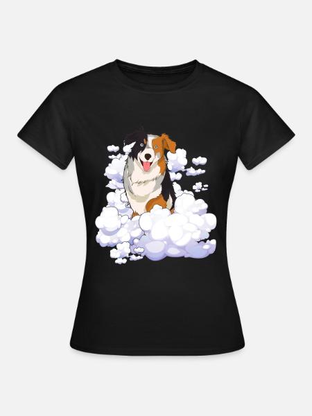 Wolken Hunde Geschenk Haustier Australian Shepherd - Frauen T-Shirt - Schwarz