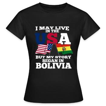 Bolivien - Frauen T-Shirt - Schwarz - Vorne - AI Model Female 172 dark (172cm)