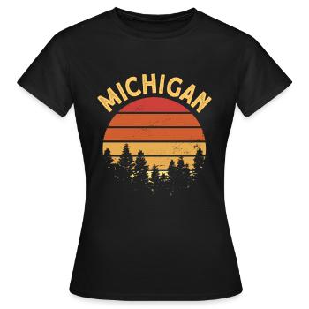 Michigan - T-shirt Femme - noir - Devant - AI Model Female 172 dark (172cm)