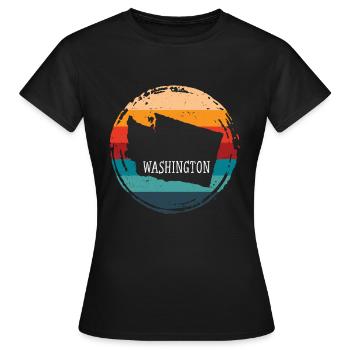 Washington - T-shirt Femme - noir - Devant - AI Model Female 172 dark (172cm)