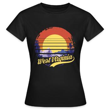 West Virginia - Frauen T-Shirt - Schwarz - Vorne - AI Model Female 172 dark (172cm)