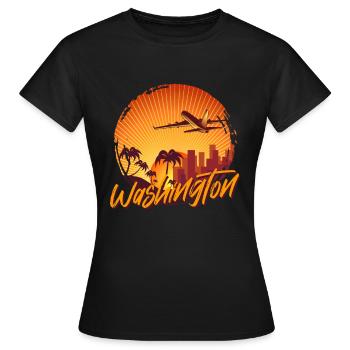 Washington - T-shirt Femme - noir - Devant - AI Model Female 172 dark (172cm)