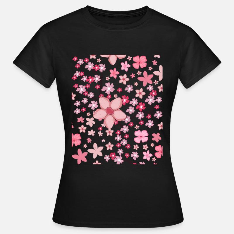 Cherry Blossom Pattern Gift Japanese Sakura - Women's T-Shirt - black