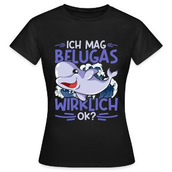 Beluga Wal - Frauen T-Shirt - Schwarz - Vorne - AI Model Female 172 dark (172cm)