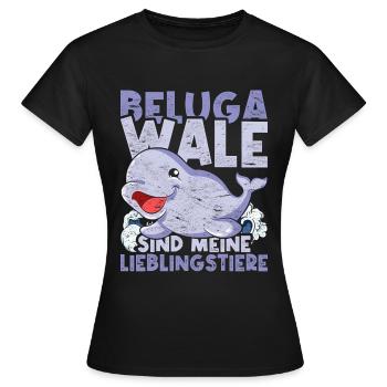 Beluga Wale sind meine Lieblingstiere Beluga Wal - Frauen T-Shirt - Schwarz - Vorne - AI Model Female 172 dark (172cm)