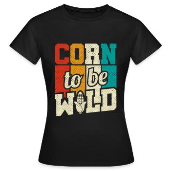 Retro Corn To Be Wild - Corn Farmer Farmer - Women's T-Shirt - black - Front - AI Model Female 172 dark (172cm)