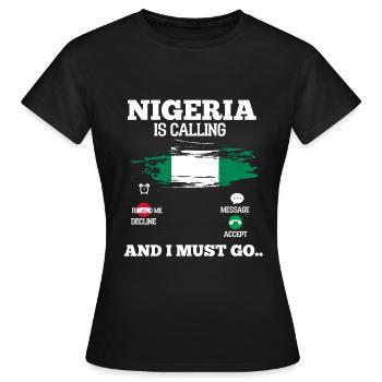 Nigéria - T-shirt Femme - noir - Devant - AI Model Female 172 dark (172cm)