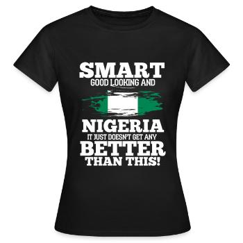 Nigéria - T-shirt Femme - noir - Devant - AI Model Female 172 dark (172cm)