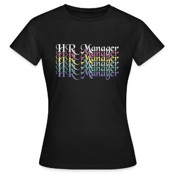 Half HR Manager Half Coffee - HR Management - Frauen T-Shirt - Schwarz - Vorne - AI Model Female 172 dark (172cm)
