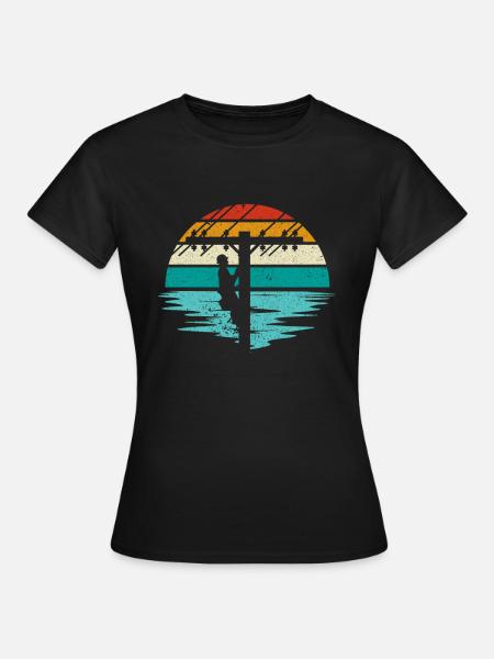 Retro Elektroinstallateur - Leitungsmonteur - Frauen T-Shirt - Schwarz