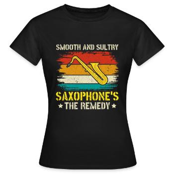Saxophone lisse et sensuel The Remedy - Jazz - T-shirt Femme - noir - Devant - AI Model Female 172 dark (172cm)