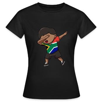 South Africa - Women's T-Shirt - black - Front - AI Model Female 172 dark (172cm)