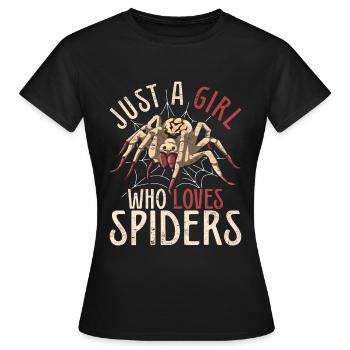 Nur ein Mädchen das Spinnen liebt Arachnide Spinne - Frauen T-Shirt - Schwarz - Vorne - AI Model Female 172 dark (172cm)