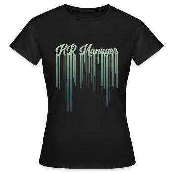 Retro HR Manager Rainbow Text - HR Management - Frauen T-Shirt - Schwarz - Vorne - AI Model Female 172 dark (172cm)