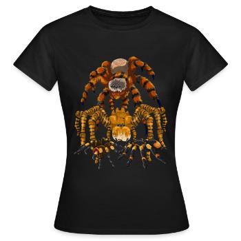 Tarantel Arachnide Vogelspinne Geschenk Spinne - Frauen T-Shirt - Schwarz - Vorne - AI Model Female 172 dark (172cm)