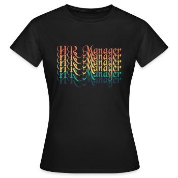 Half HR Manager Half Coffee - HR Management - Frauen T-Shirt - Schwarz - Vorne - AI Model Female 172 dark (172cm)