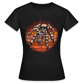 Retro Vogelspinne Arachnide Geschenk Tier Spinne - Frauen T-Shirt - Schwarz - Vorne - AI Model Female 172 dark (172cm)