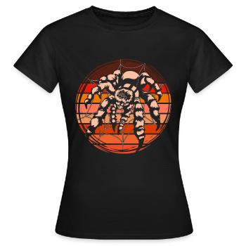 Tierliebhaber Arachnide Retro Tarantel Spinne - Frauen T-Shirt - Schwarz - Vorne - AI Model Female 172 dark (172cm)