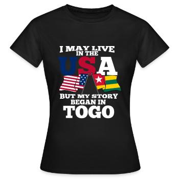 Togo - T-shirt Femme - noir - Devant - AI Model Female 172 dark (172cm)