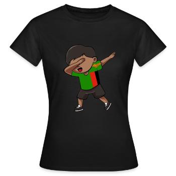 Sambia - Frauen T-Shirt - Schwarz - Vorne - AI Model Female 172 dark (172cm)