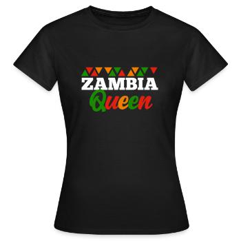Sambia - Frauen T-Shirt - Schwarz - Vorne - AI Model Female 172 dark (172cm)