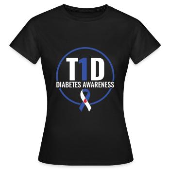Sensibilisation au diabète - Diabète diabétique de type 1 - T-shirt Femme - noir - Devant - AI Model Female 172 dark (172cm)