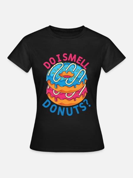Süßigkeiten Lustiges Geschenk Streusel Donuts - Frauen T-Shirt - Schwarz