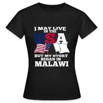 Malawi - Women's T-Shirt - black - Front - AI Model Female 172 dark (172cm)
