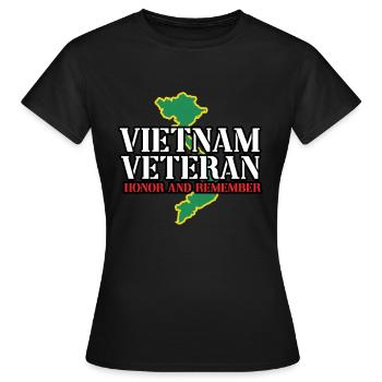 Vétéran de l’armée américaine au Vietnam - T-shirt Femme - noir - Devant - AI Model Female 172 dark (172cm)