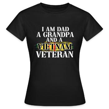 Vétéran de l’armée américaine au Vietnam - T-shirt Femme - noir - Devant - AI Model Female 172 dark (172cm)
