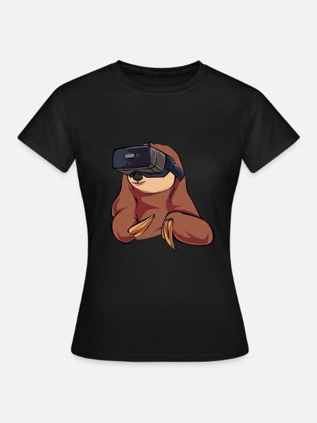 Vr Faultier - Frauen T-Shirt - Schwarz
