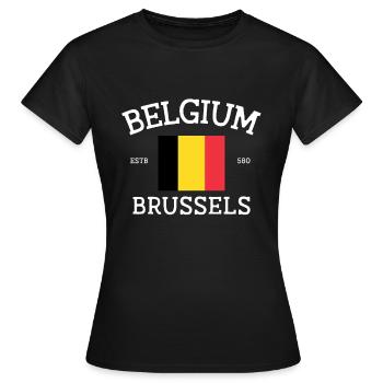 Belgium - Women's T-Shirt - black - Front - AI Model Female 172 dark (172cm)