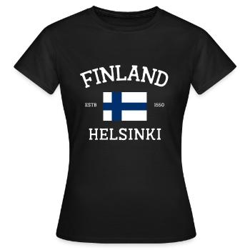 Finland - Women's T-Shirt - black - Front - AI Model Female 172 dark (172cm)