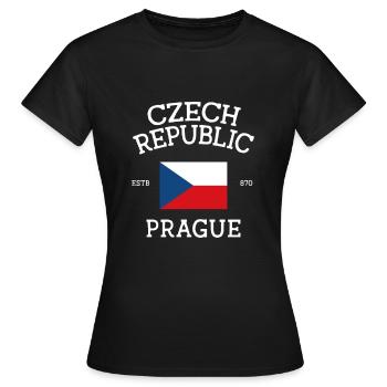 Tchéquie - T-shirt Femme - noir - Devant - AI Model Female 172 dark (172cm)
