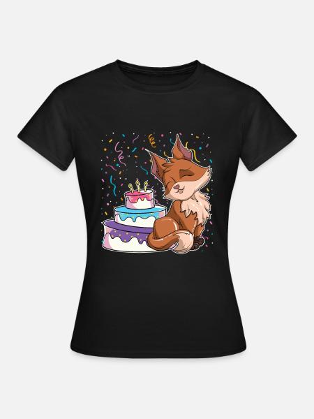 Regalo de fiesta de cumpleaños de criatura del bosque zorro - Camiseta mujer - negro