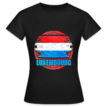 Luxembourg - T-shirt Femme - noir - Devant - AI Model Female 172 dark (172cm)