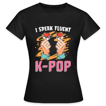 Korea Pop Music Musician Gift Funny K Pop - Women's T-Shirt - black - Front - AI Model Female 172 dark (172cm)