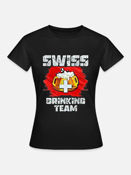 Schweiz Trink Team - Frauen T-Shirt - Schwarz