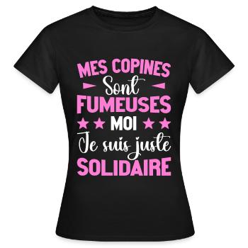 Humour Fumeuse Cigarette Tabac Addiction - T-shirt Femme - noir - Devant - AI Model Female 172 dark (172cm)