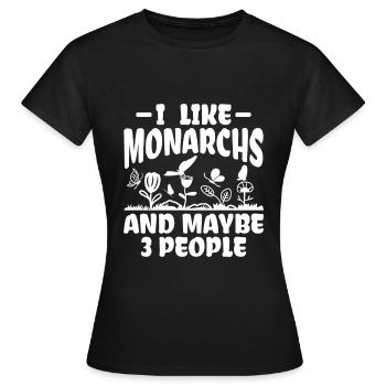 J’aime Monarchs & 3 People - Papillon monarque - T-shirt Femme - noir - Devant - AI Model Female 172 dark (172cm)