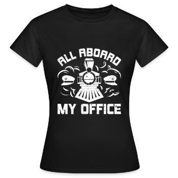 All Abroad My Office - Train Driver Train Driver - Women's T-Shirt - black - Front - AI Model Female 172 dark (172cm)