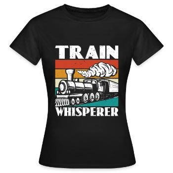 Train Whisperer - Train Driver - Women's T-Shirt - black - Front - AI Model Female 172 dark (172cm)