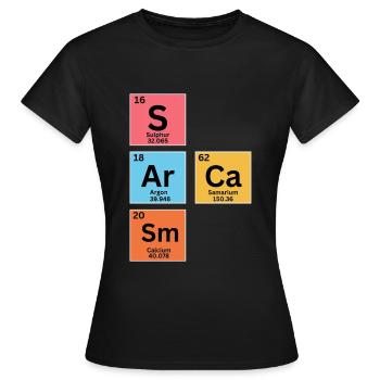 Sarcasme - Tableau périodique - T-shirt Femme - noir - Devant - AI Model Female 172 dark (172cm)