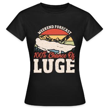 Prédiction du week-end : 100 chances de luge - T-shirt Femme - noir - Devant - AI Model Female 172 dark (172cm)